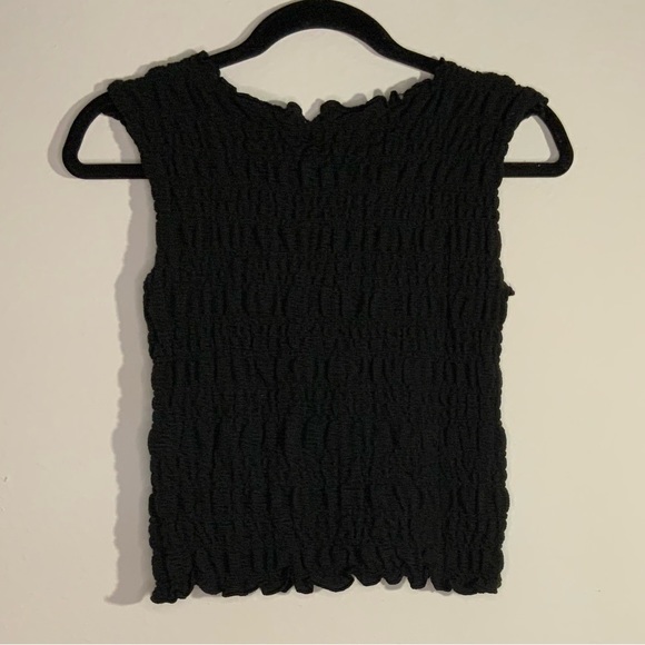 Black Textured Commune Sleeveless Crop Top Small - Picture 2 of 2